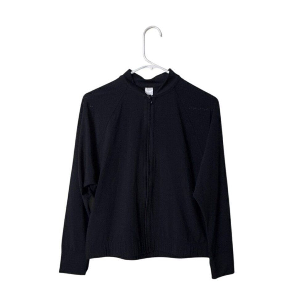 Z By Zella Kids Black Long Sleeve Perforated Jacket XL Polyester/Spandex